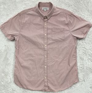 Urban Man | Pink Short-Sleeve Micro Dot Button-Down Shirt | Size XL